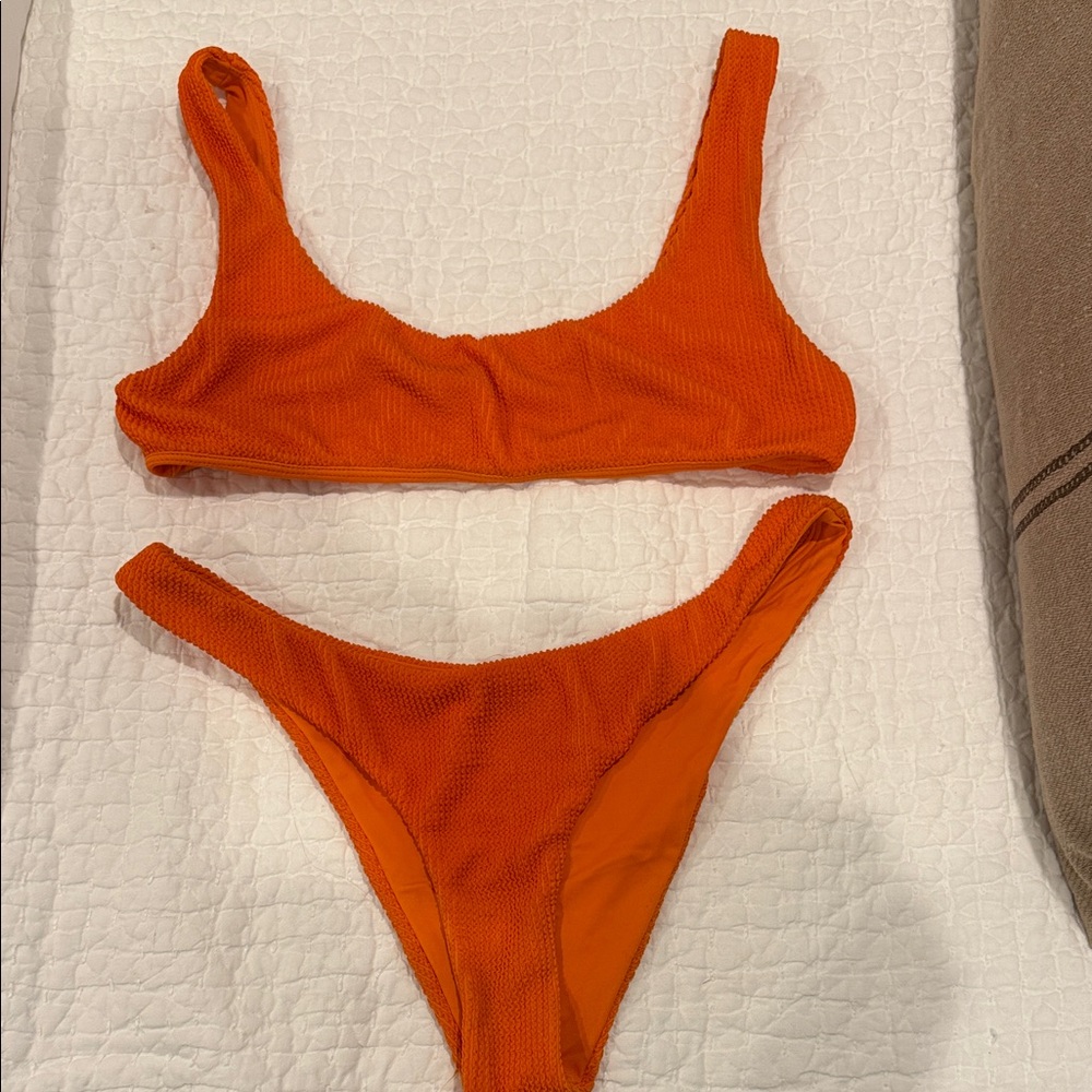 Daily Drills Bright Orange Bikini Set